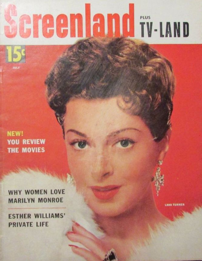 SCREENLAND magazine side cover July 1954
