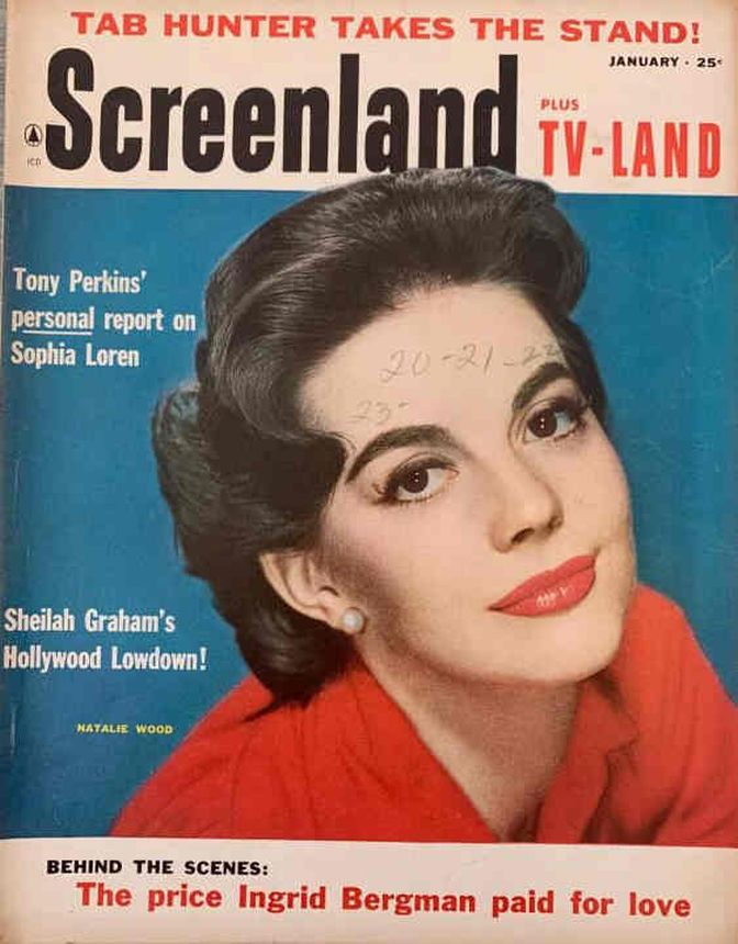 SCREENLAND magazine side cover January 1958