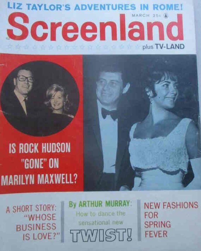 SCREENLAND magazine side cover March 1962