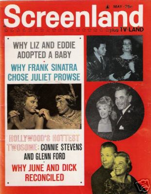 SCREENLAND magazine side cover May 1962