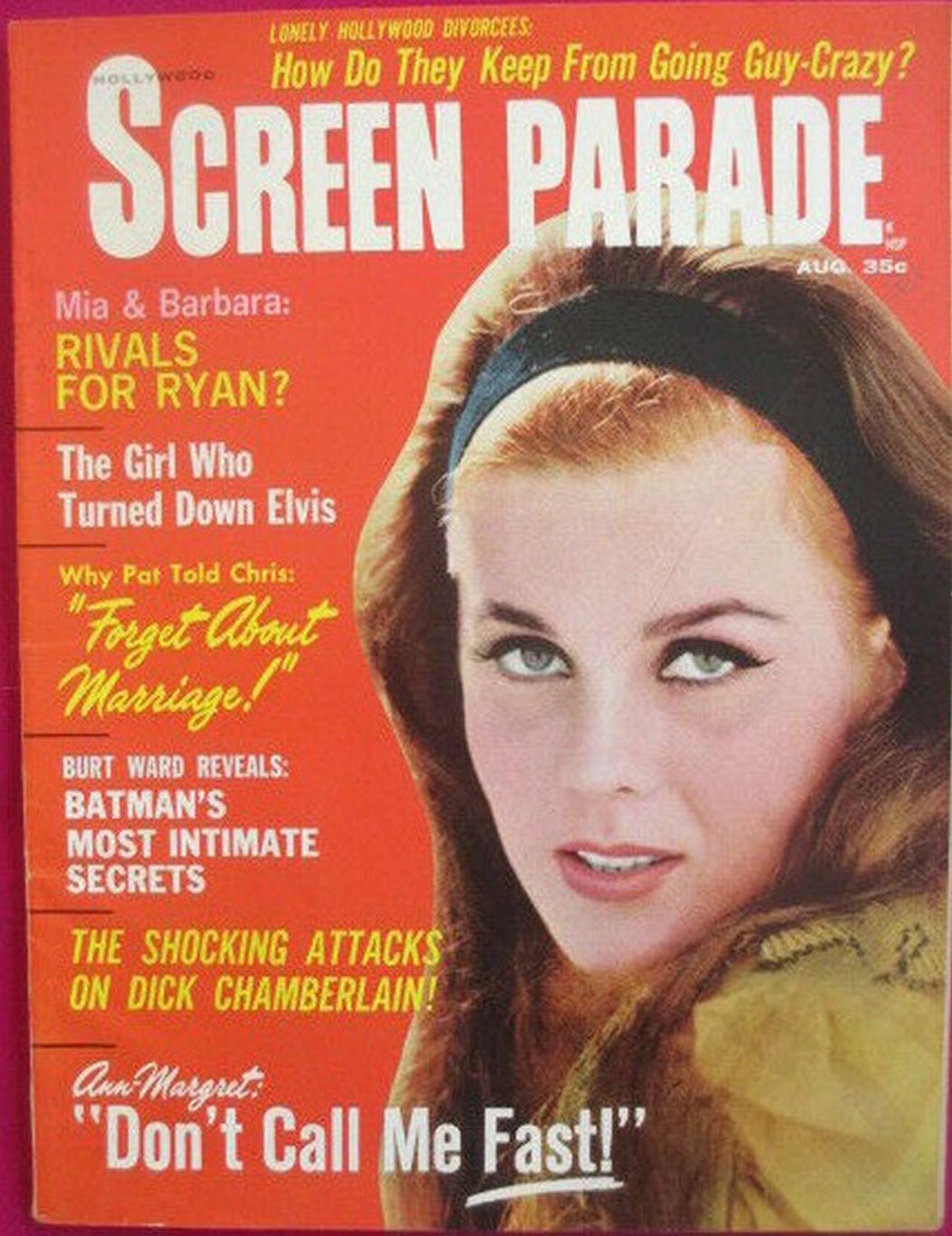 HOLLYWOOD SCREEN PARADE magazine side cover  August 1966