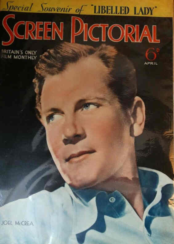 SCREEN PICTORIAL magazine side cover April 1937