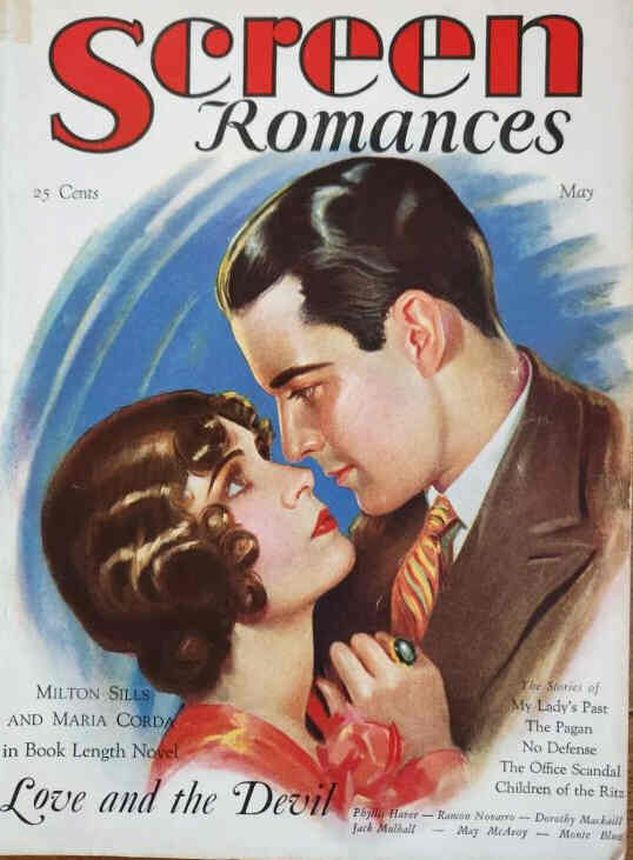 SCREEN ROMANCES magazine cover Issue 2  Vol 1 # 2 May 1929