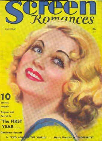 SCREEN ROMANCES magazine cover Issue 40 September 1932
