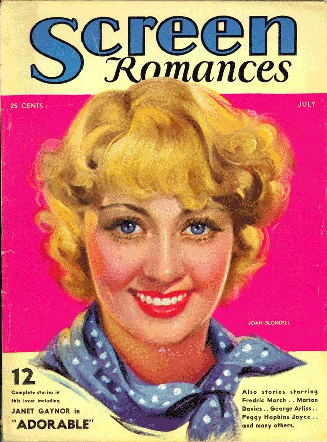 SCREEN ROMANCES magazine cover Issue 50 July 1933