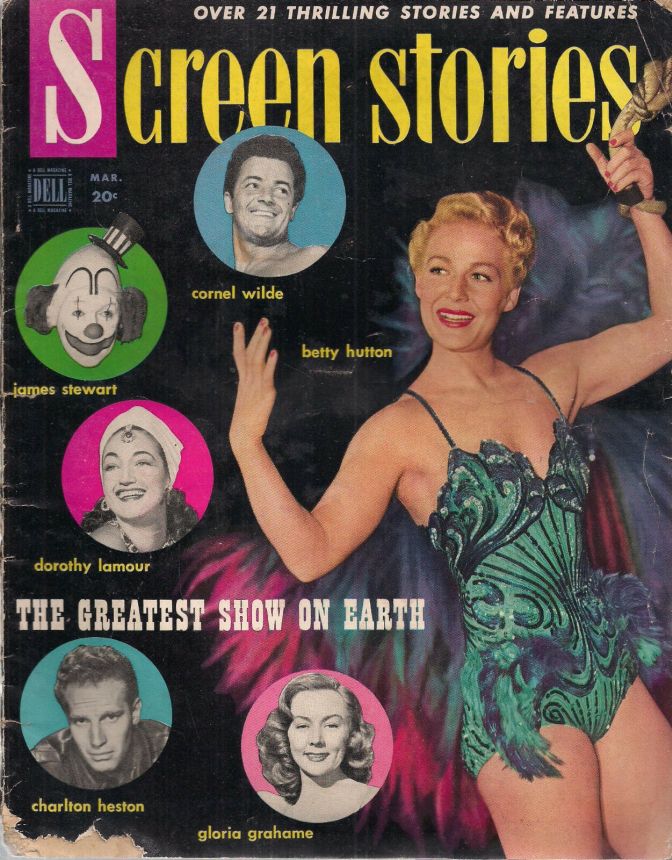SCREEN STORIES magazine side cover March 1952