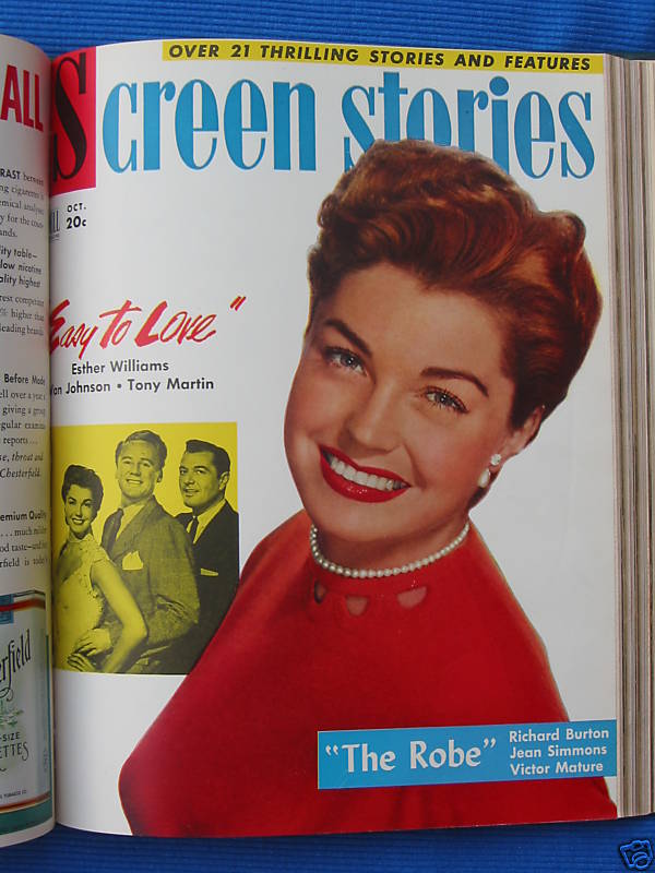 SCREEN STORIES magazine side cover October 1953