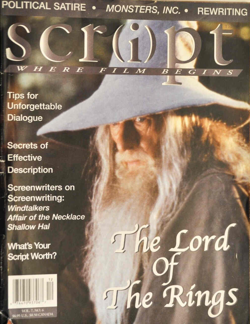 SCRIPT magazine cover Issue 30 November/December 2001