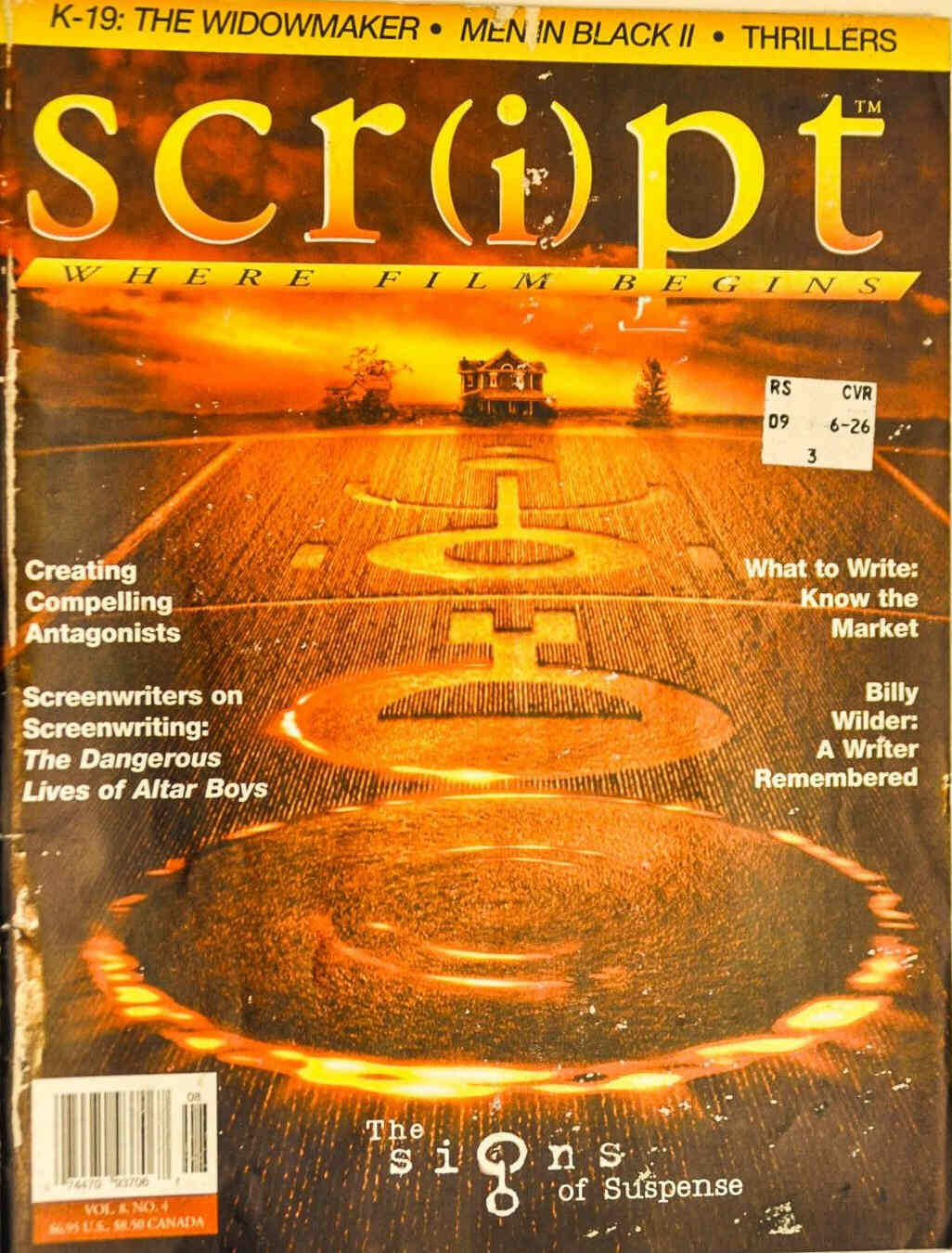 SCRIPT magazine cover Issue 34 July/August 2002