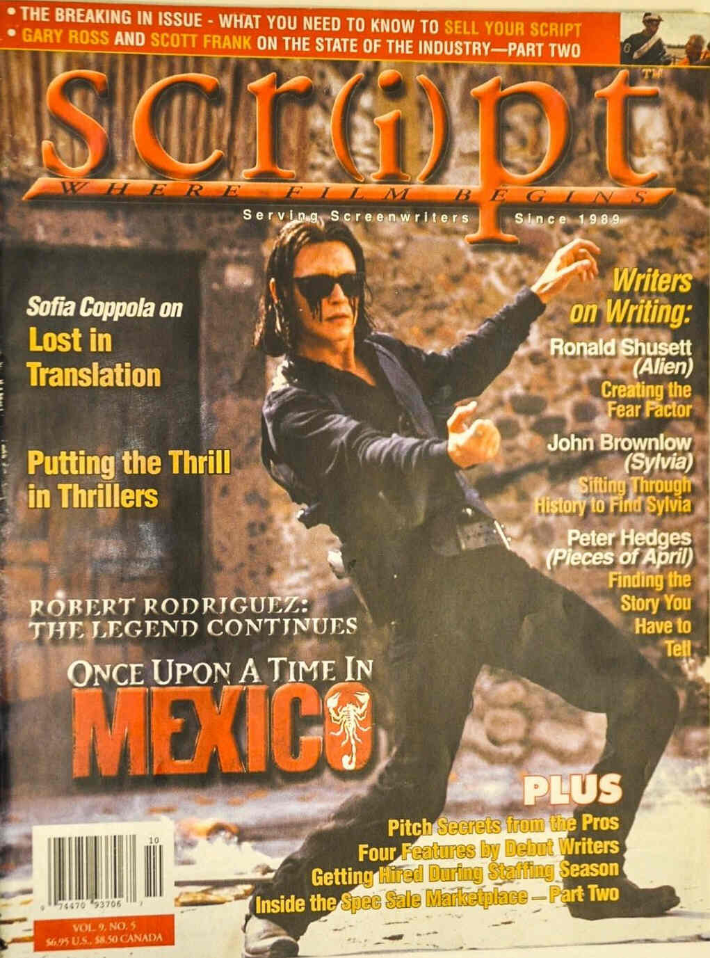 SCRIPT magazine cover Issue 41 September/October 2003