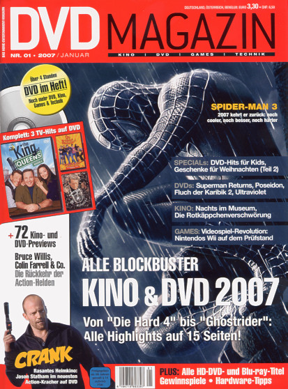 SCREEN BLURAY DVD magazine cover January 2007