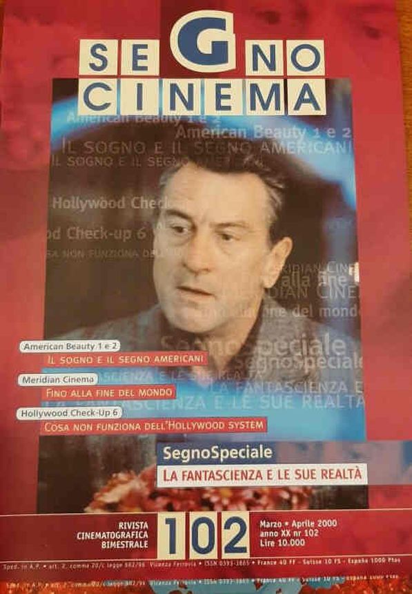 SEGNOCINEMA magazine side cover Issue 102 March/April 2000