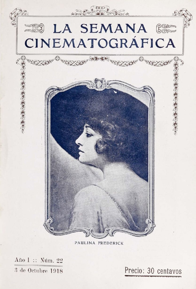 SEMANA CINEMATOGRAFICA | LA magazine side cover  Vol 1 No  22 3 October 1918