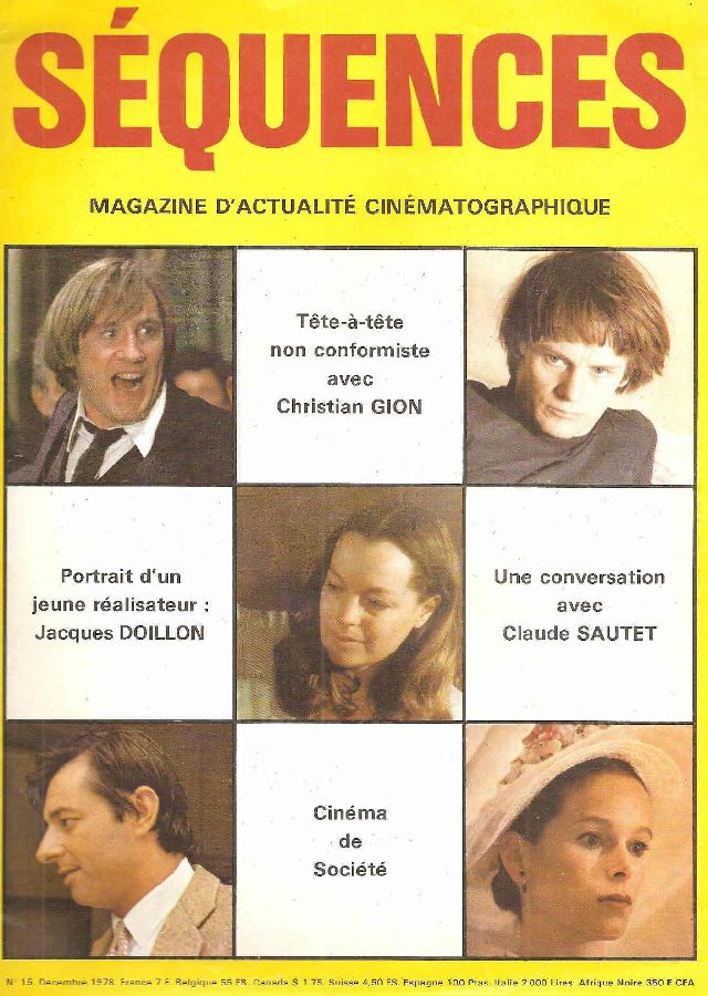 SEQUENCES (Fr) magazine cover Issue 15 December 1978