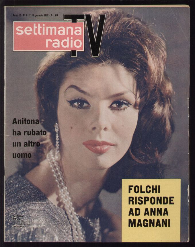SETTIMANA RADIO TV magazine side cover Issue 1 7 January 1962