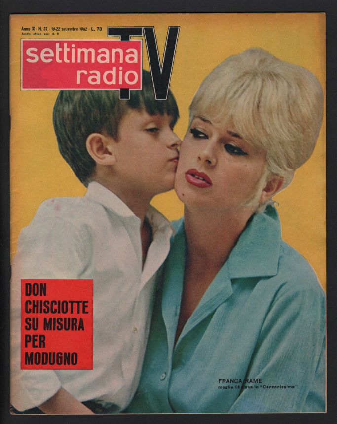 SETTIMANA RADIO TV magazine side cover Issue 37 10 September 1962
