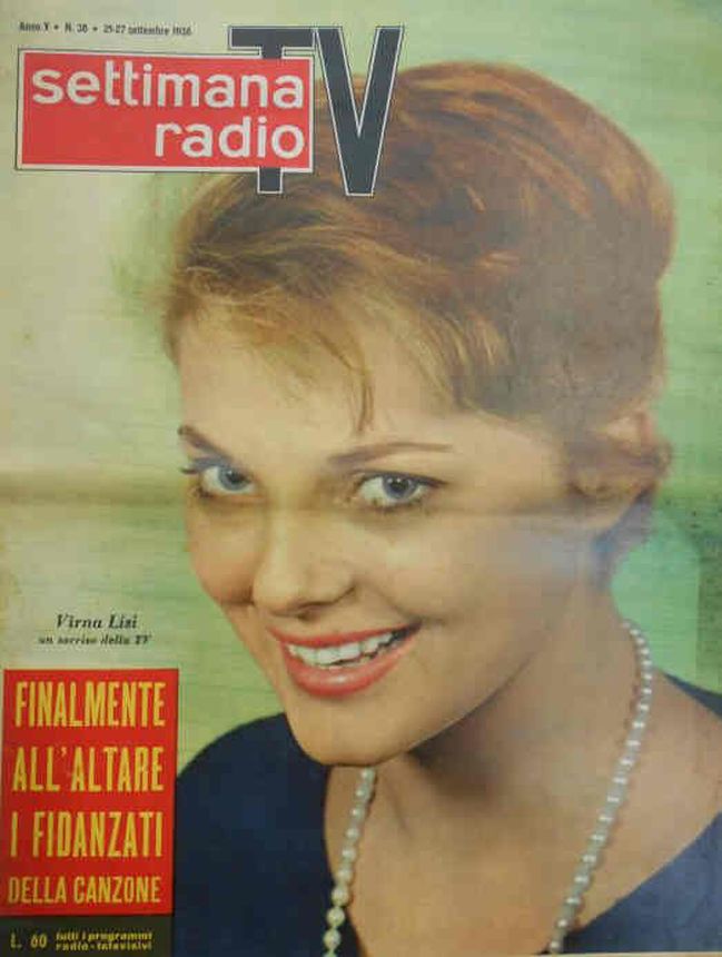 SETTIMANA RADIO TV magazine side cover Issue 38 21 September 1958