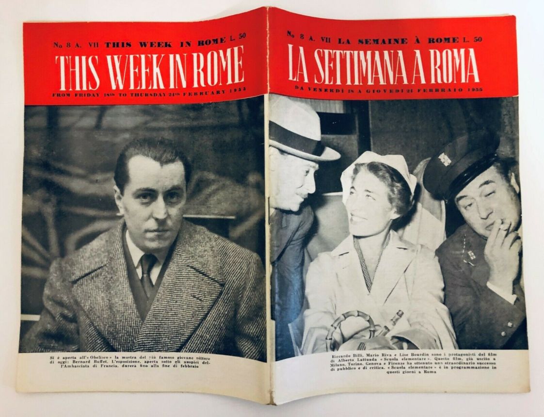 SETTIMANA A ROMA |LA magazine side cover Issue 8 24 February 1955