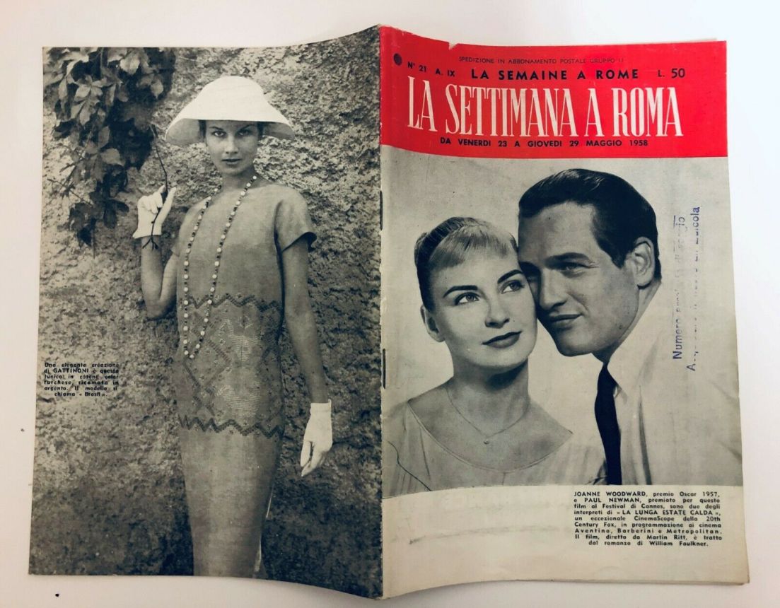 SETTIMANA A ROMA |LA magazine side cover Issue 21 29 May 1958