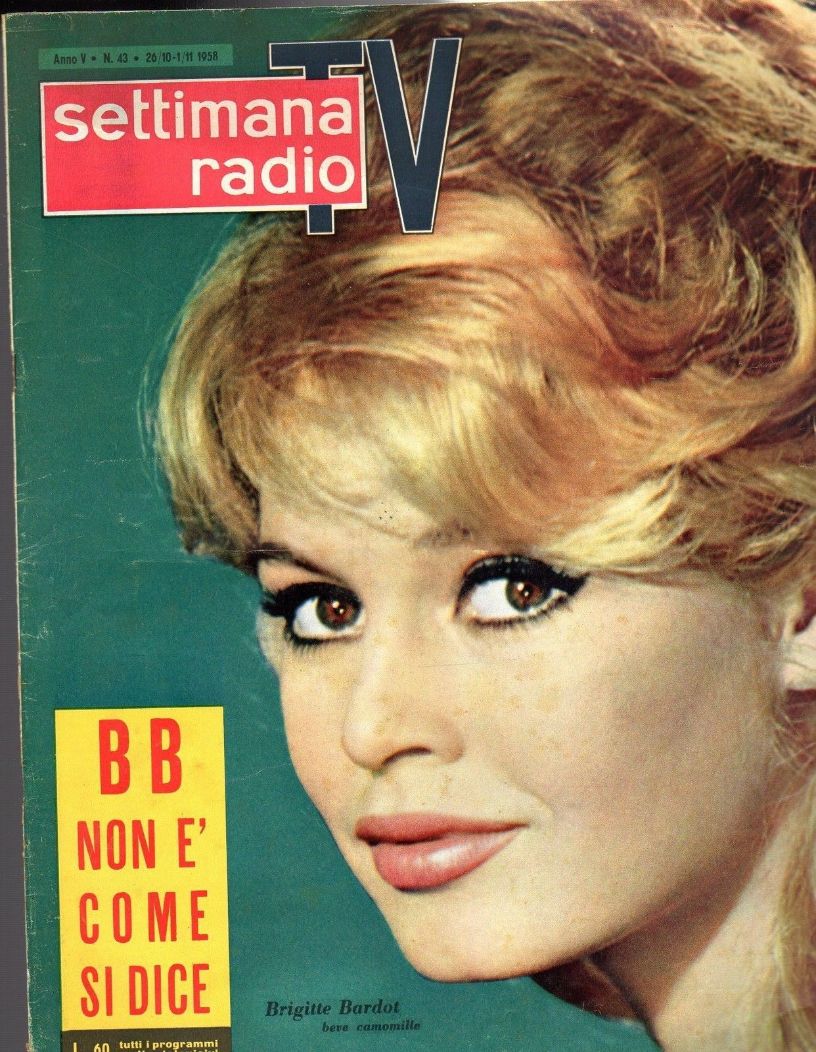 SETTIMANA RADIO TV magazine side cover 26 October 1958