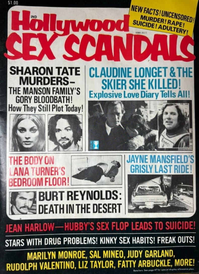 HOLLYWOOD SEX SCANDALS magazine side cover Issue 1  1976