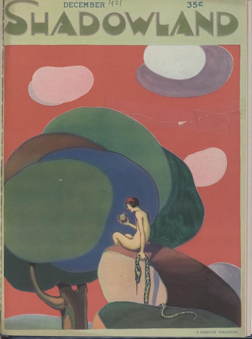 SHADOWLAND magazine side cover  Vol 5 No  4  December 1921