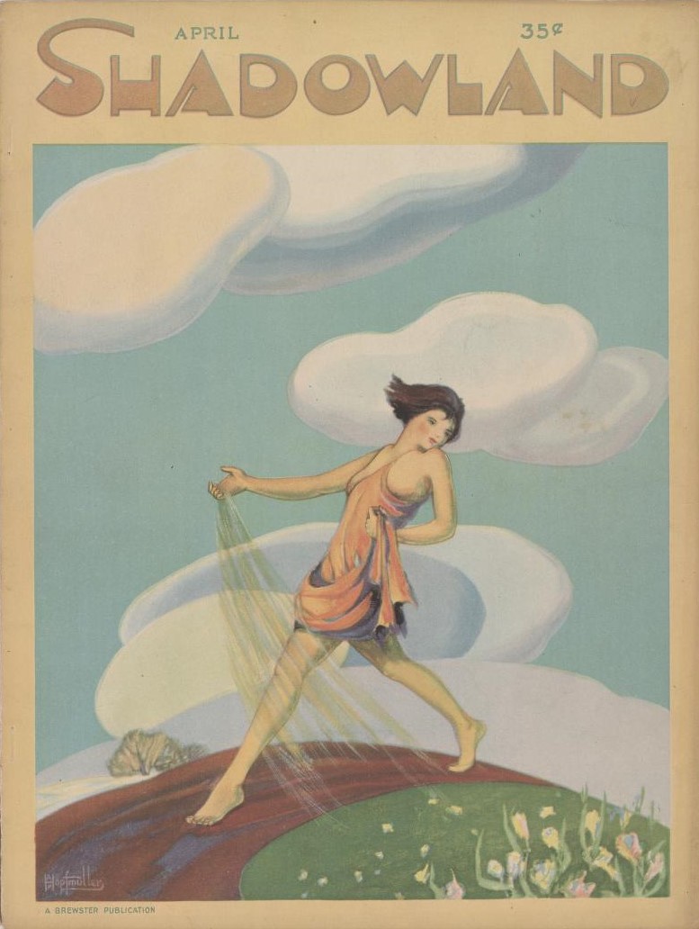 SHADOWLAND magazine side cover  Vol 6 No  2  April 1922