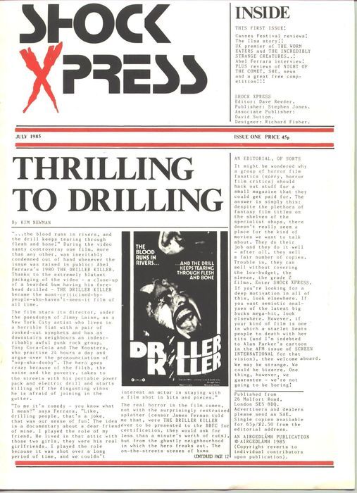 SHOCK XPRESS magazine cover Issue 1  1985