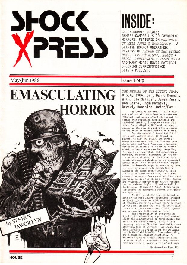 SHOCK XPRESS magazine cover Issue 4 May/June 1986