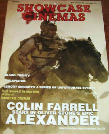 SHOWCASE CINEMAS magazine side cover December 2004