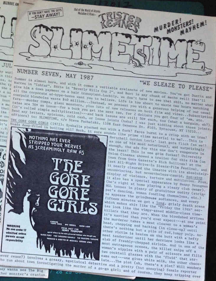 SLIMETIME magazine cover Issue 7  1987