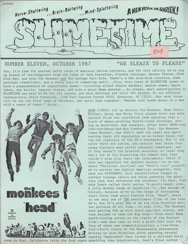 SLIMETIME magazine cover Issue 11 October 1987