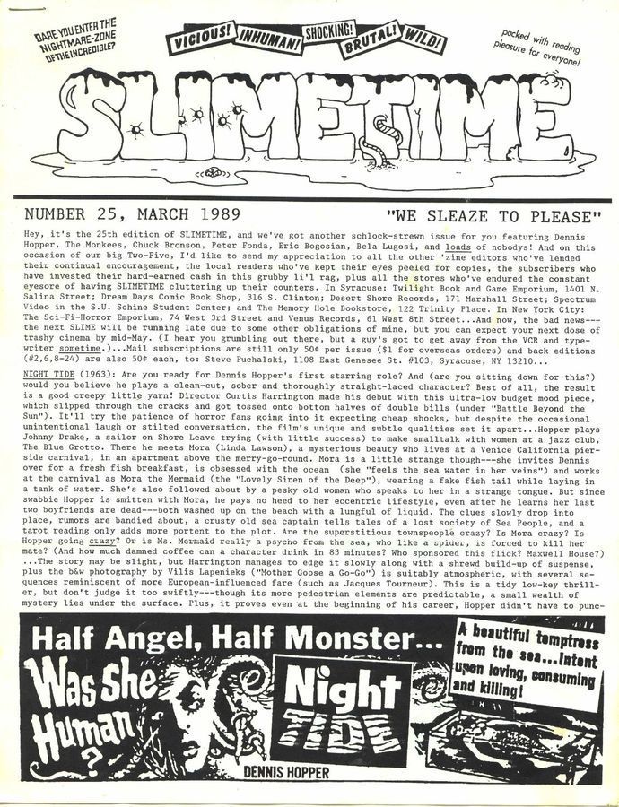 SLIMETIME magazine cover Issue 25 March 1989