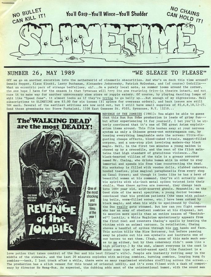 SLIMETIME magazine cover Issue 26 May 1989