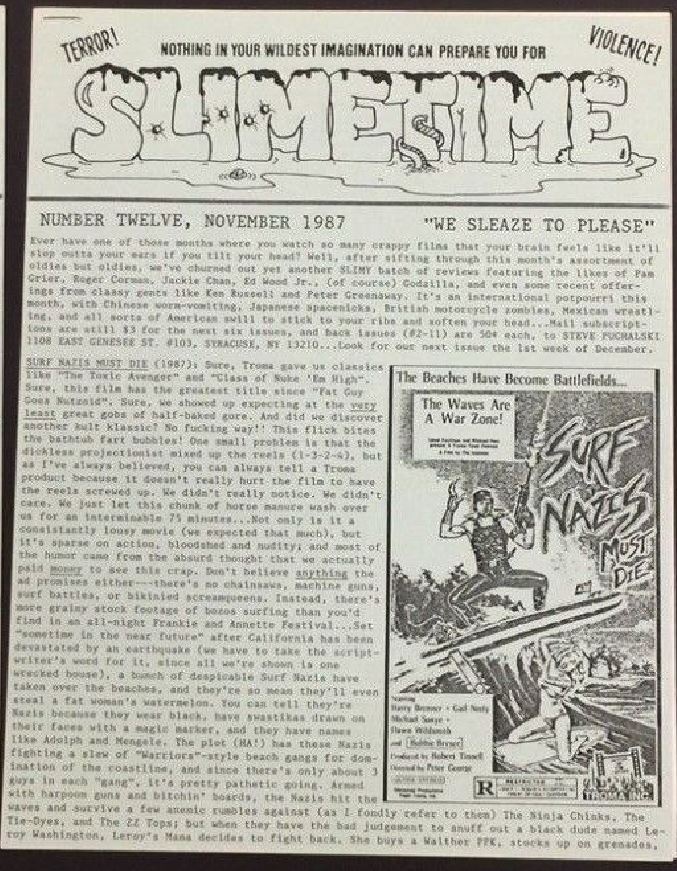 SLIMETIME magazine cover Issue 12  November 1987