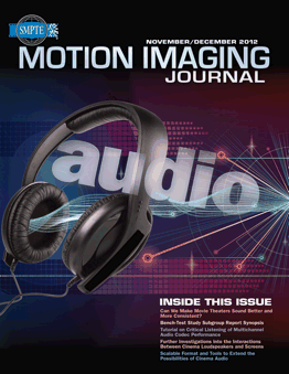 SMPTE MOTION IMAGING JOURNAL magazine side cover November/December 2012