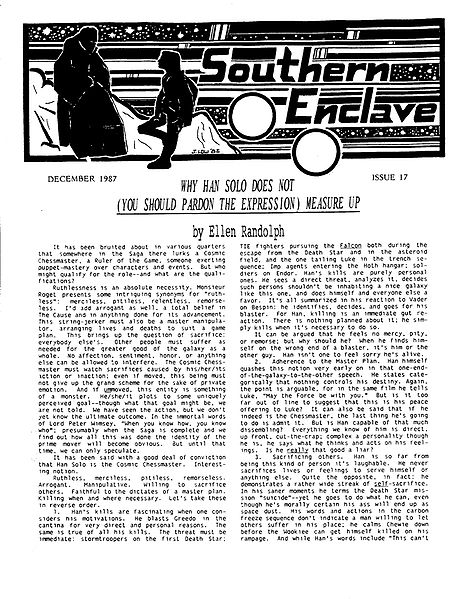 SOUTHERN ENCLAVE magazine side cover Issue 17 December 1987