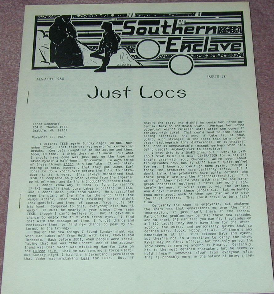SOUTHERN ENCLAVE magazine side cover Issue 18  March 1988
