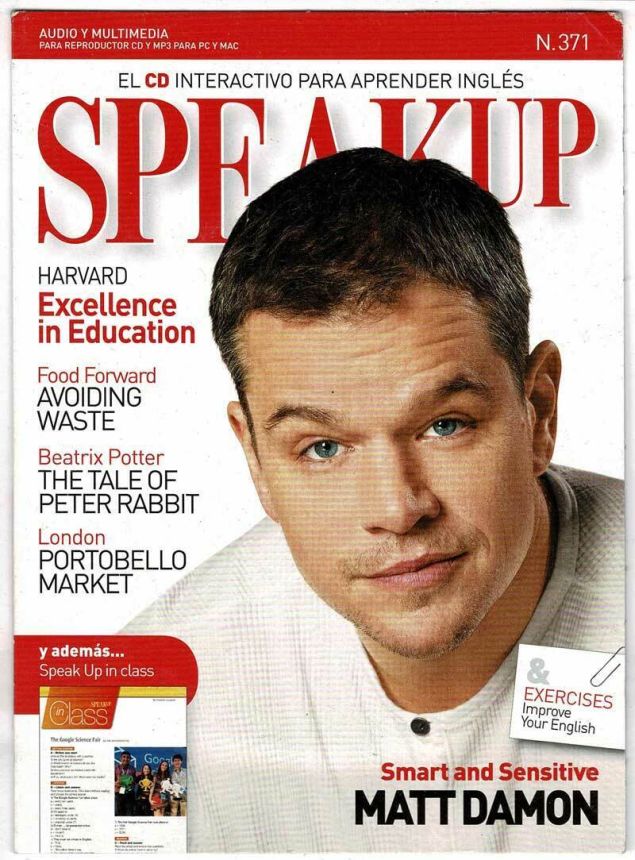 SPEAK UP magazine side cover Issue 371   2016
