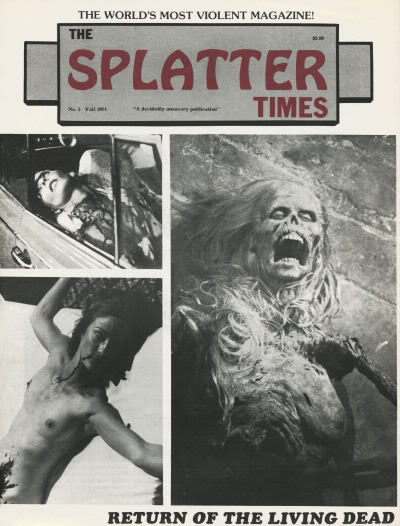 SPLATTER TIMES magazine side cover Issue 5  1985