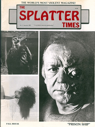 SPLATTER TIMES magazine side cover Issue 4 Summer 1984