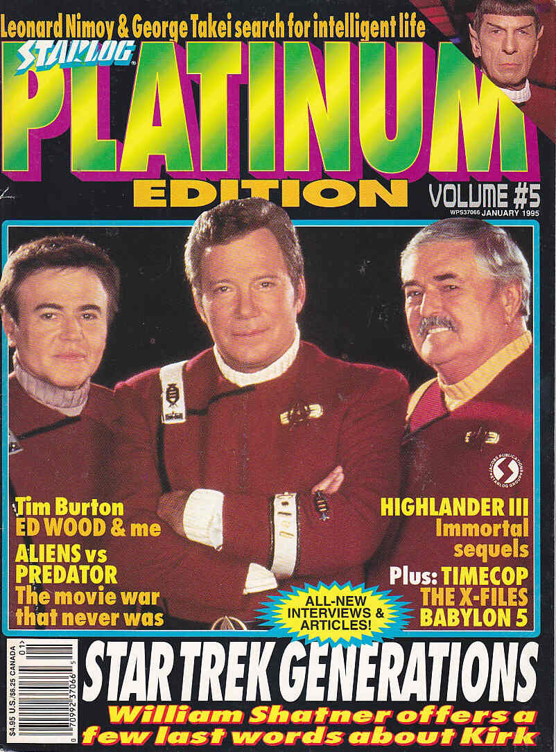 STARLOG PRESENTS PLATINUM EDITION magazine side cover Issue 5 January 1995