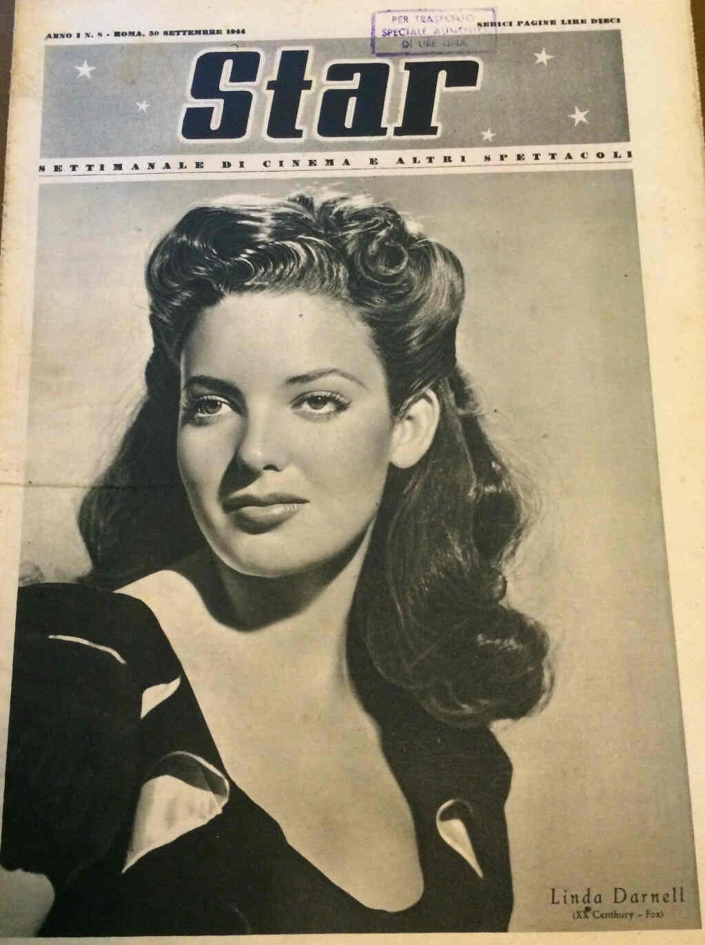 STAR (It 40s) magazine cover Issue 8 30 September 1944