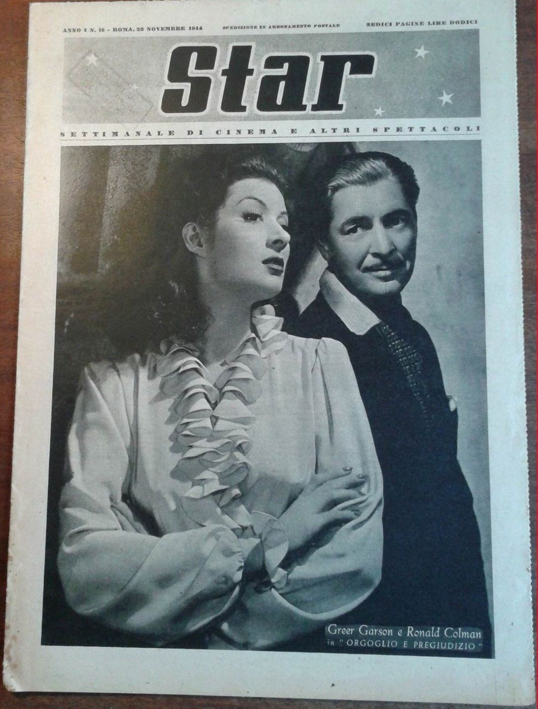 STAR (It 40s) magazine side cover Issue 16 25 November 1944
