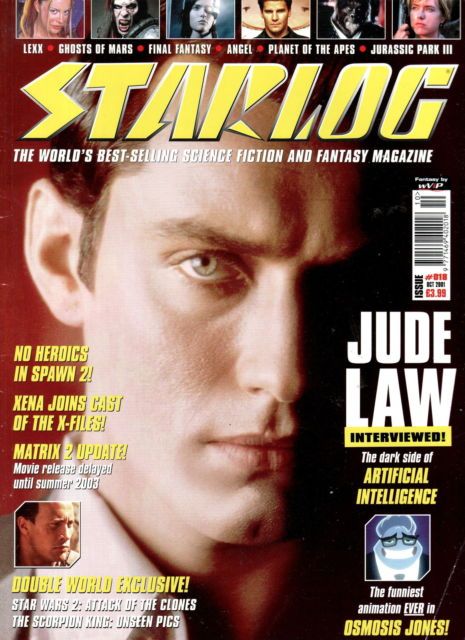 STARLOG (UK) magazine side cover Issue 18 October 2001