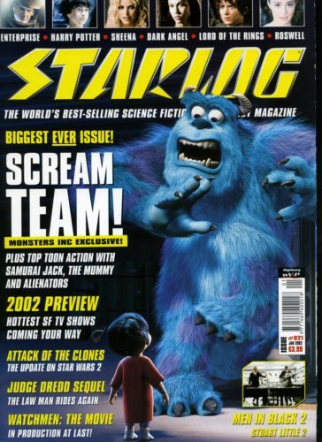 STARLOG (UK) magazine side cover Issue 21 January 2002