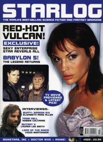 STARLOG (UK) magazine side cover Issue 23 March 2002