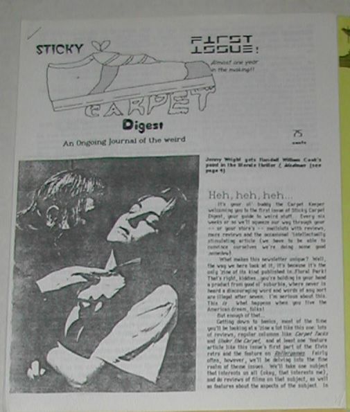 STICKY CARPET DIGEST magazine side cover Issue 1  