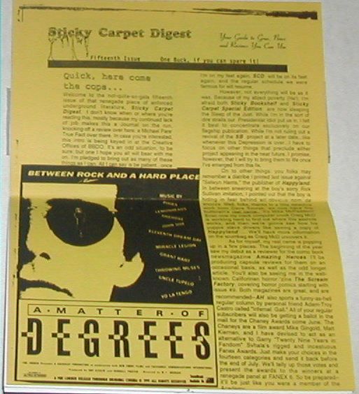 STICKY CARPET DIGEST magazine side cover Issue 15  