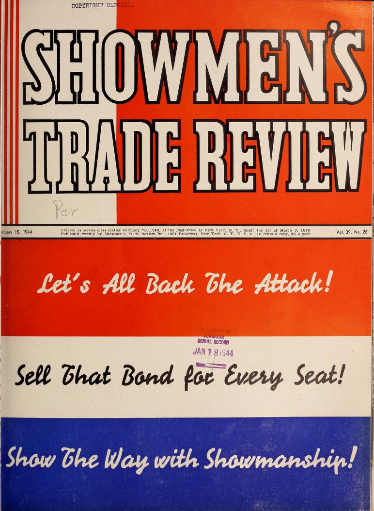 SHOWMENS TRADE REVIEW magazine cover 15 January 1944